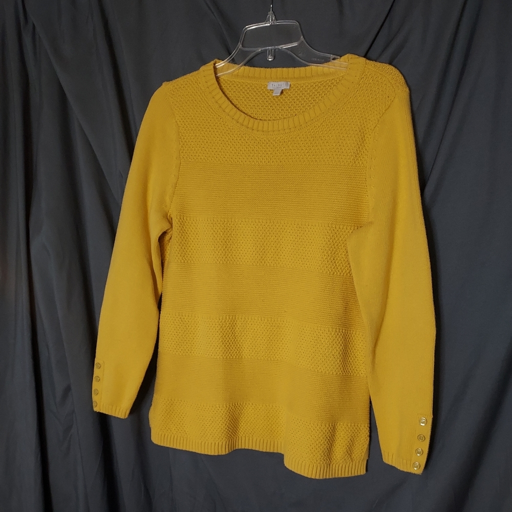 Talbots Texture Winter Weekend Yellow Sweater. Size LP